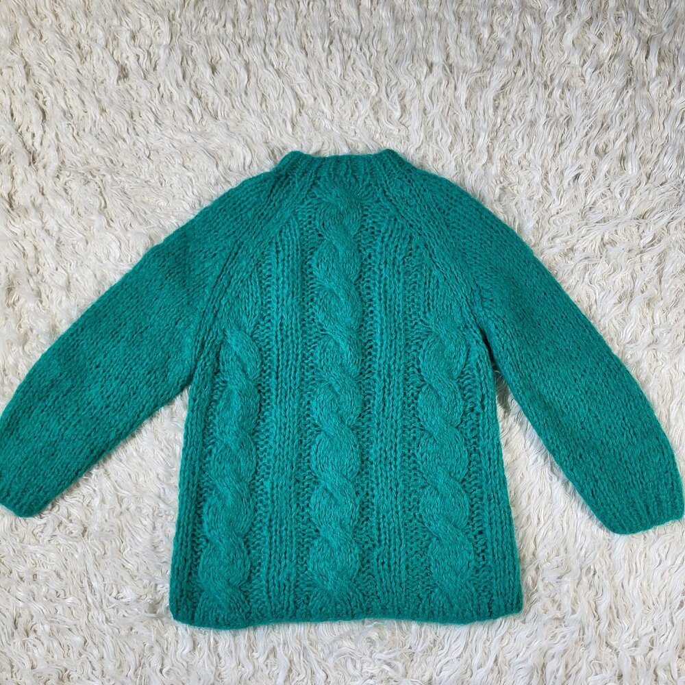 Vintage Mantessa Hand Knit Wool Sweater Cardigan Size 34 - Made in Italy - Picture 9 of 12